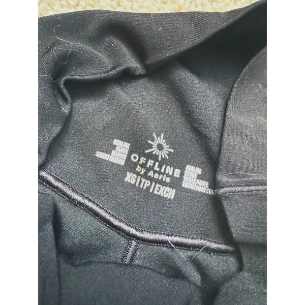 OFFLINE Aerie Real Me Crossover Flare Leggings Size XS Short Black Yoga Lounge - Image 4