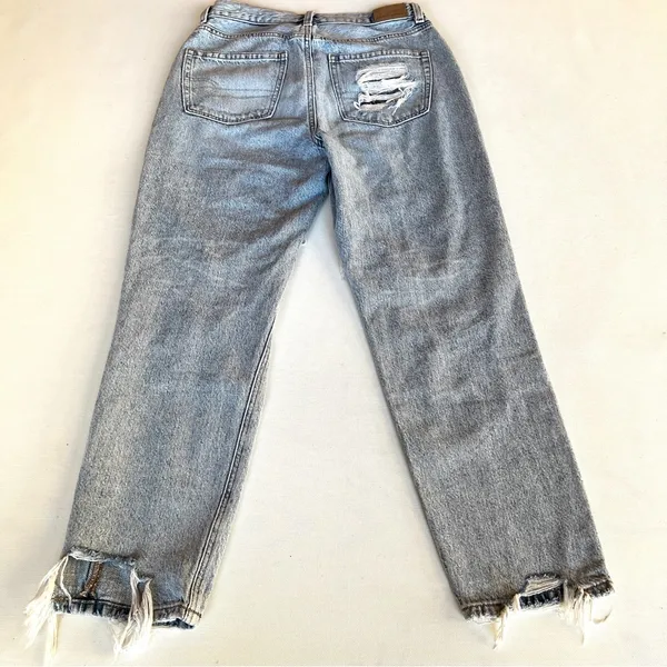 Mom Destroyed High Rise Denim Jeans - Image 8