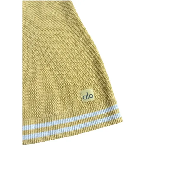 Alo Yoga Tennis Club Sweater Knit Dress White/Warm Butter Yellow Size XXs RARE - Image 6