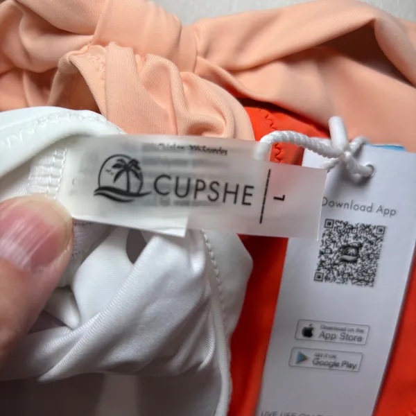 Cupshe NWT Orange And White Bowknot One piece Swimsuit Large‎ - Image 6