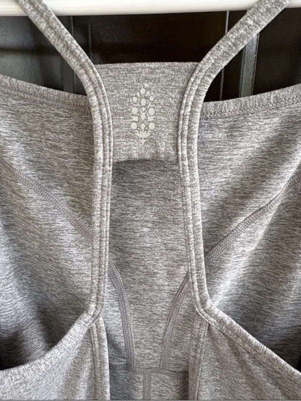 EUC Free People Movement Ashford Side to Side Performance Jumpsuit Grey Large - Image 9