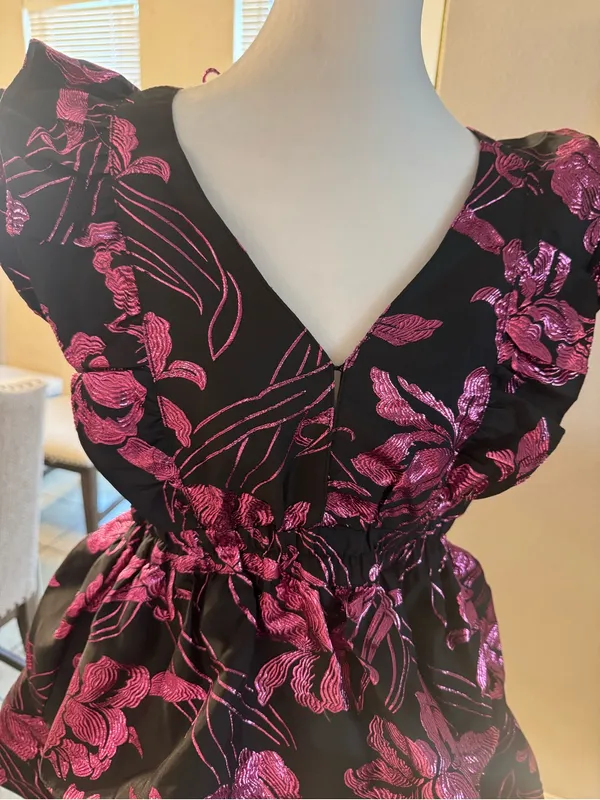 Gorgeous Buddy Love metallic black and pink ruffle homecoming cocktail dress - Image 3