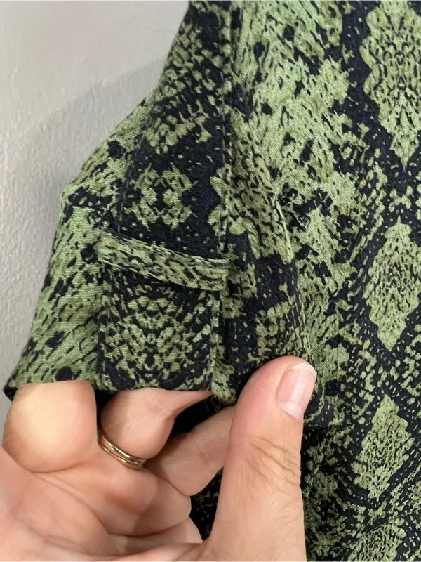 Anthropologie Rachel Tunic Dress Green Snake Print Size Small - Image 7