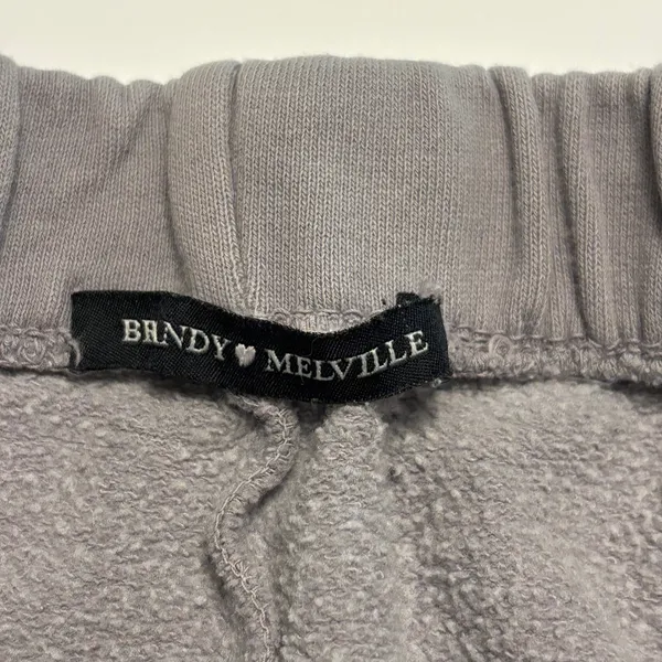 Brandy Melville Sweatpants Women One Size Small Grey Rosa Joggers Fleece - Image 6