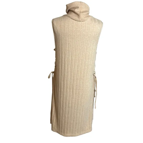 Anthropologie lace up side ‎ Maxi Turtleneck Sweater Tank Size Sz M - Image 5