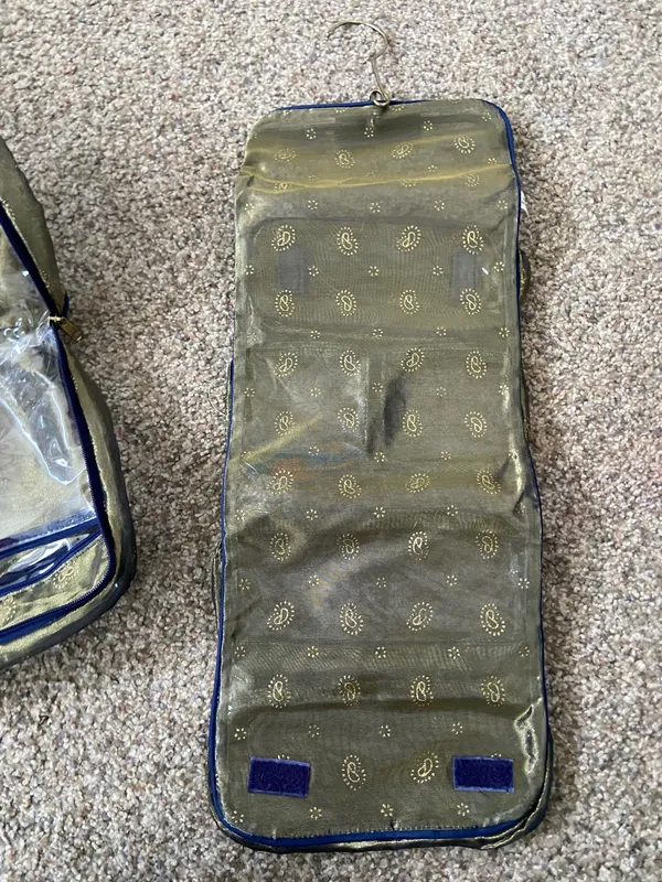 Patterned Vintage Travel Bag Set And Organizer Green - Image 5