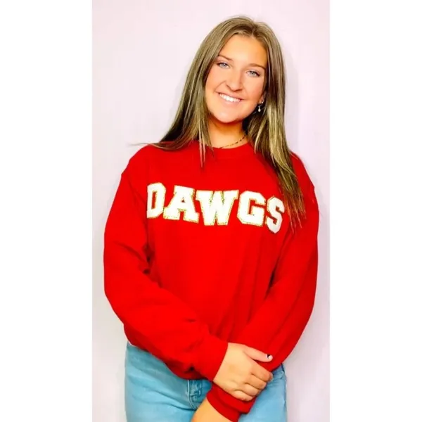 Christmas Georgia Bulldogs Glitter Sweatshirt Unisex Small Red Dawgs Football - Image 4