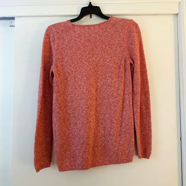 Old Navy Red Marled Sweater Classic V-Neck - Image 5