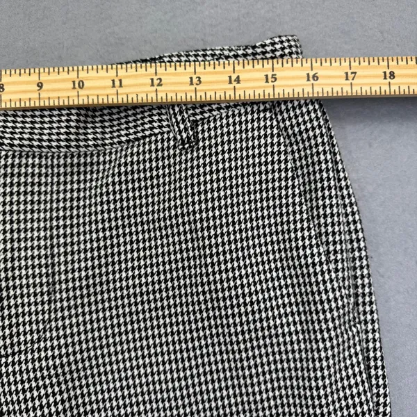 Maeve Anthropologie Houndstooth Flare Leg Trousers‎ Black White Womens Size 10 - Image 3