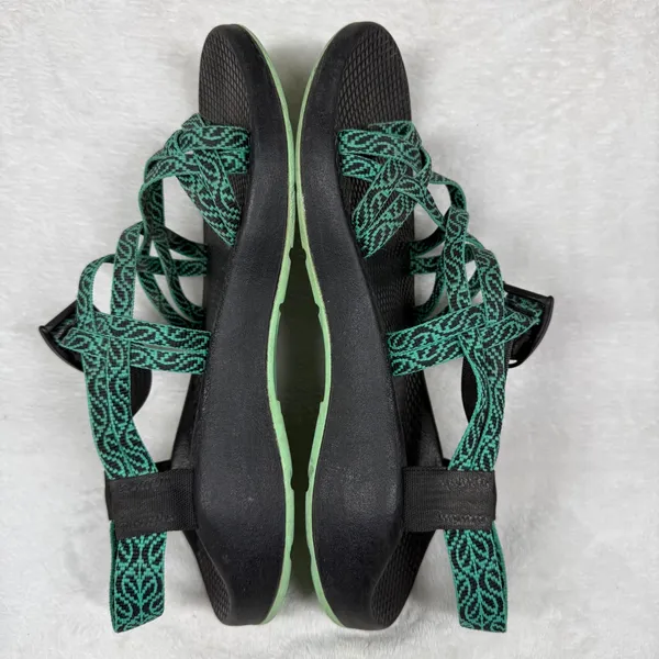 Chaco Z Cloud 2 Womens 9 Sandals Black Green Strappy Toe Loop Hiking J106636 - Image 9