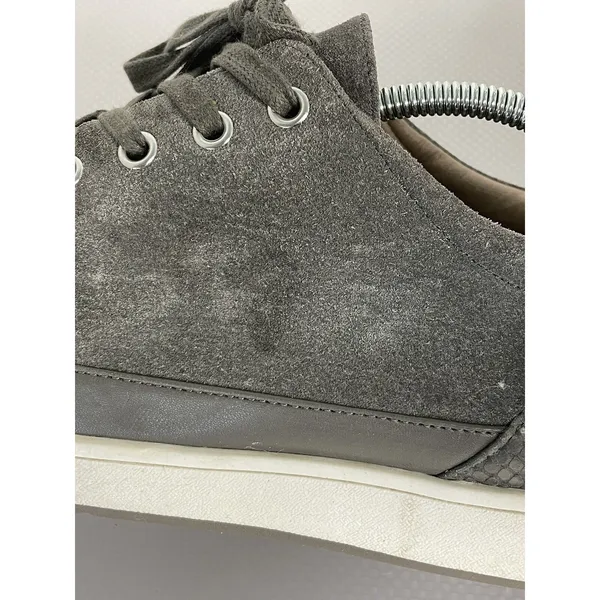 Donald J Pliner Miranda Platform Sneaker Size 9 Gray Suede Leather Lace Up Shoe - Image 7