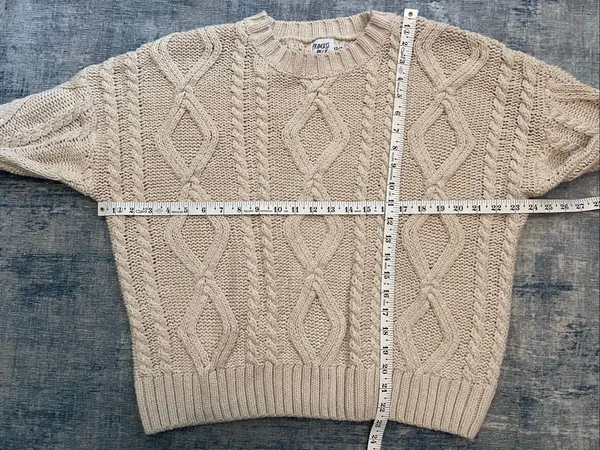 Princess Polly Anaya Beige Oversized Cable Knit Sweater Women's XS / S - Image 6