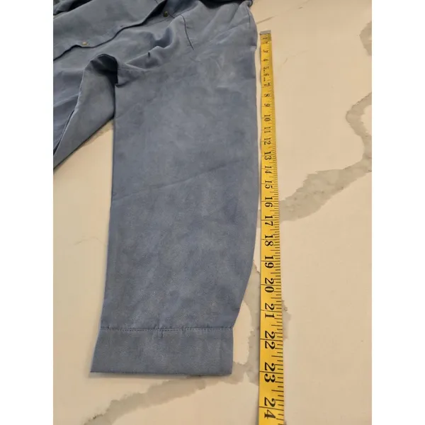 Joan Rivers Womens 1X Blue Faux Suede Button Down Shirt Long Sleeve Shacket Top - Image 13