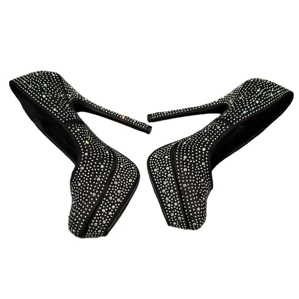 Delicacy Deluxy Platform Dance Club Stiletto Bling Jeweled Shoes 6.5 - Image 3