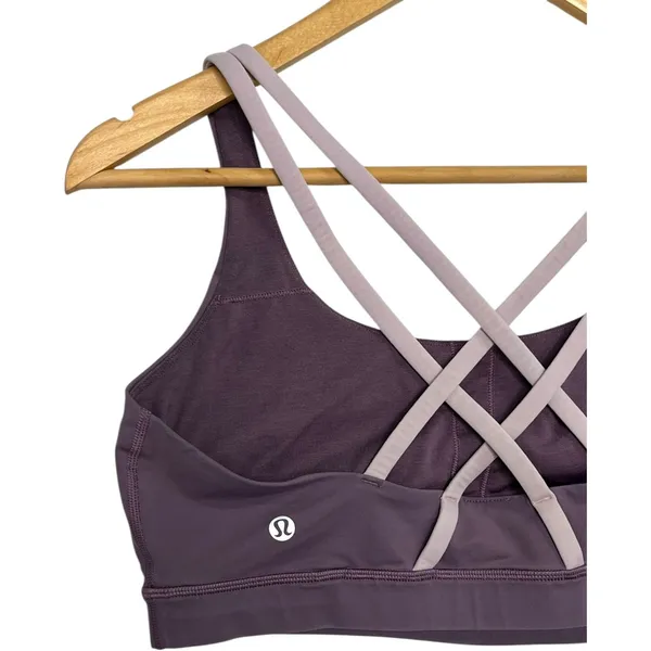 Lululemon Energy Sports Bra Womens 10 Purple Plum Strappy Activewear Yoga Gym - Image 8