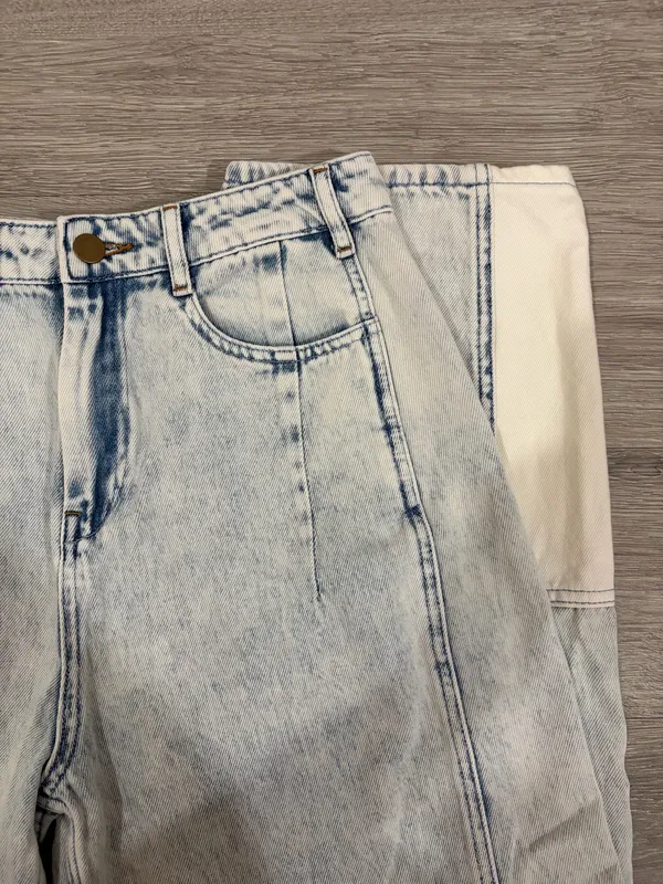 Miou Muse Color Combo Barrel Jeans in Blue - Image 6