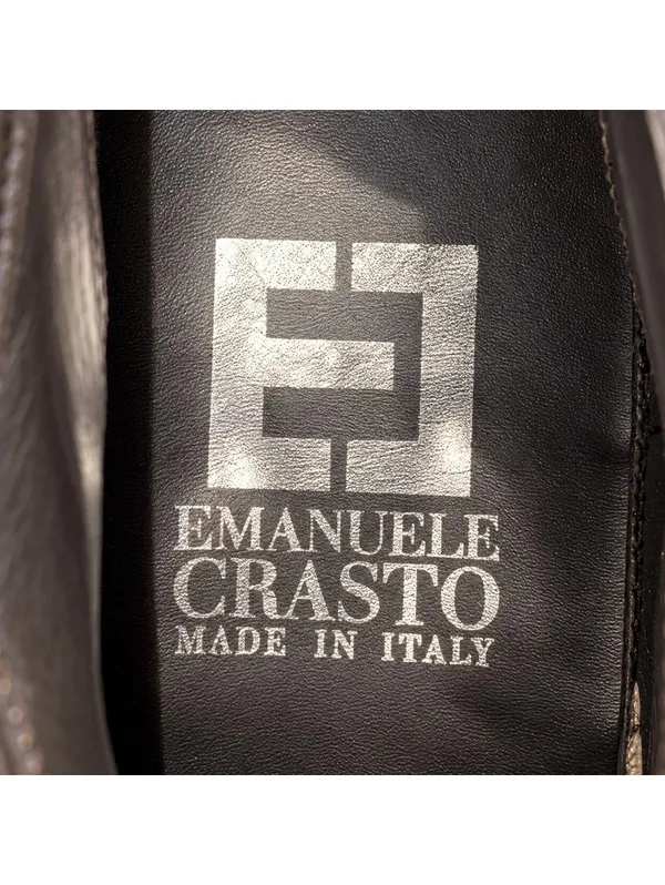 Emanuele Crasto Italian Leather Brown Moto Buckle Boots EU 39 - Image 6
