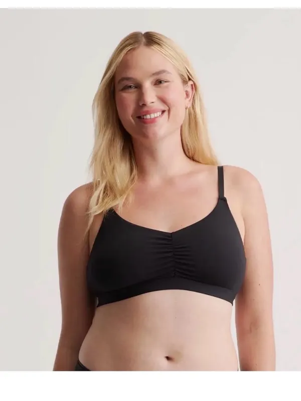Quince Micromodal Ruched Bralette (2-pack) | Black | XS - Image 2