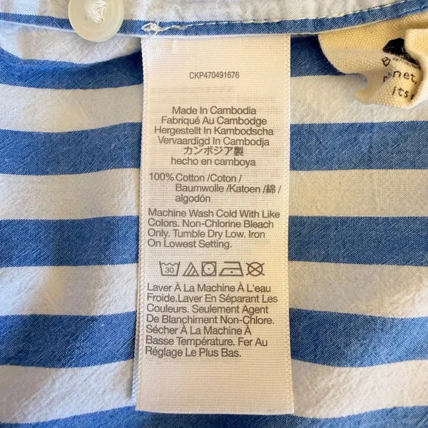 Madewell stripped Blue White Oversized Lagenlook Button Down Long SZ XL #2677 - Image 11