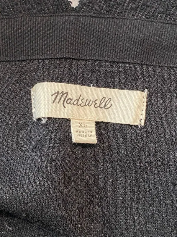 Madewell Black Side Tie Sweater Tunic Dress XL Minimalist Cozy - Image 4