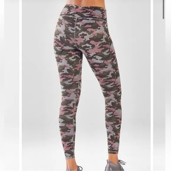 Fabletics Define Powerhold Leggings Womens S‎ Rosebloom Pink Green Gray Camo - Image 2