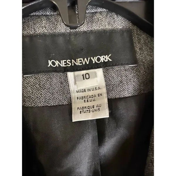 Jones New York Vintage Grey 3 Button Wool Blazer Size 10 - Image 3