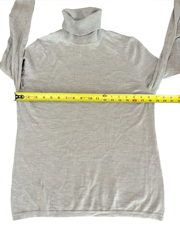 Charter Club Luxury Lightweight Merino Wool Turtleneck Sweater Womens XL Gray - Image 5