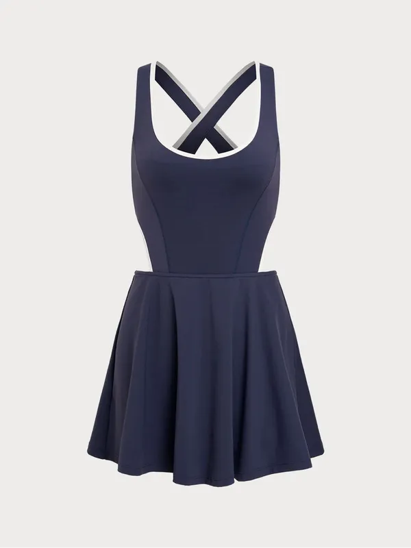 Berlook Activewear Navy Blue Athletic Tennis Dress - Image 5