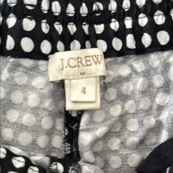 J. Crew Black & White Linen Blend Polka Dot Shorts - Image 2