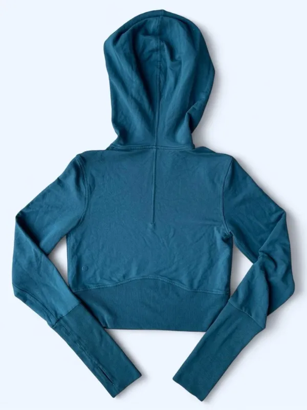 Lululemon Fleece Modal Long Sleeve Hoodie Green Jasper Yoga Pilates Activewear 4 - Image 5
