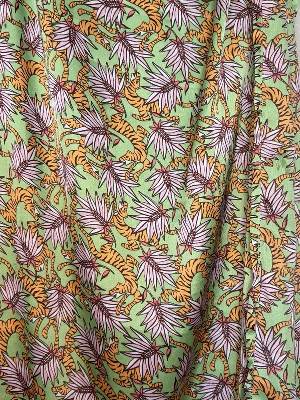 Compania fantastica Floral Green tie waistMaxi Skirt NWT summer boho tiger beach - Image 2