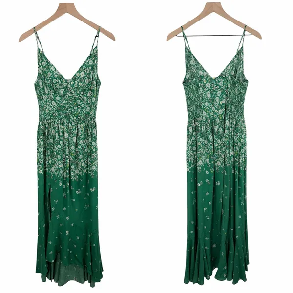 Free People Ready Or Not Floral Maxi Slip Dress Green Size Small - Image 10
