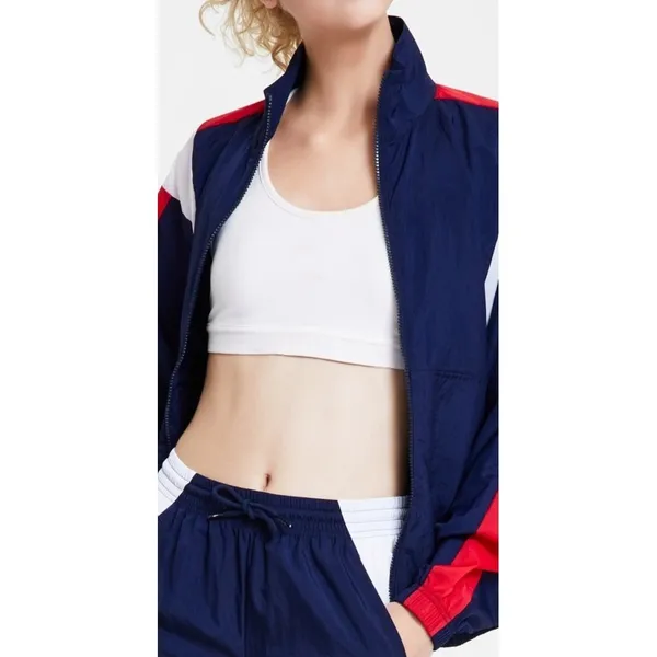 Reebok Womens Track Jacket XS Blue Red White Colorblock Full Zip Vector Sports - Image 7