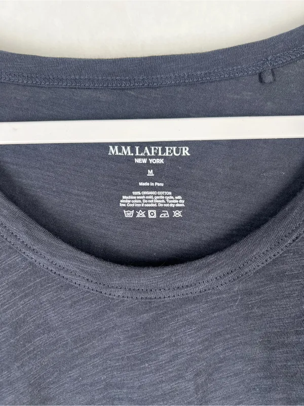 M.M.LaFleur Kenya‎ Organic Cotton Slub Tee Dark Navy Medium - Image 3