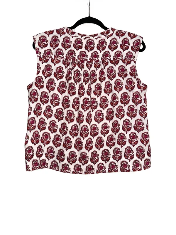 J. Crew Cora Soft Gauze Sleeveless Printed Top SMALL in Bouquet Block Print - Image 2