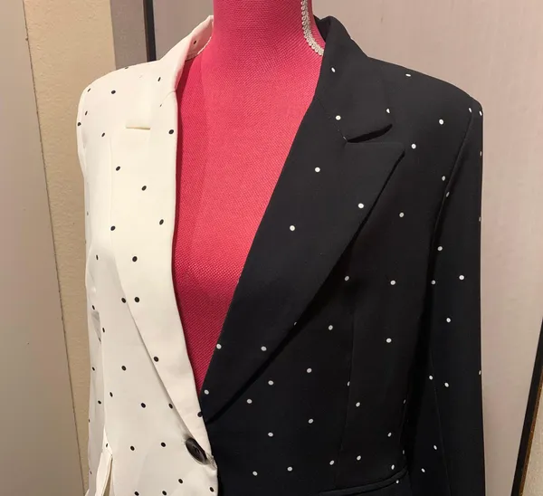 OVI unique Color block polka dot blazer size L - Image 5