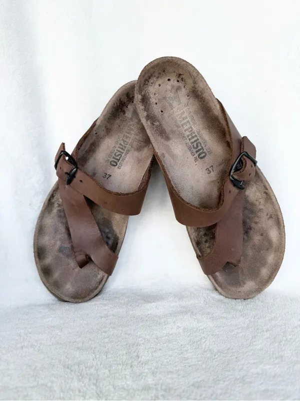 Mephisto Brown Leather Buckle Toe - Image 8