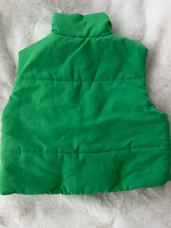 Shein Green Cropped Vest Puffer - Image 5