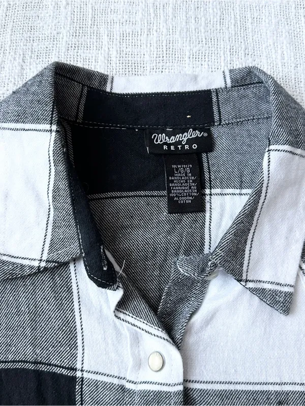 Wrangler "Retro" Long Sleeve Western Plaid Snap Flannel 🔲 Size Large - Image 3