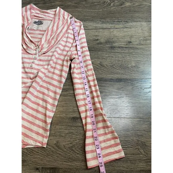 EUC Womens Pilcro And The‎ Letterpress Roll Tab Stripe Top 100% Cotton Size S - Image 4