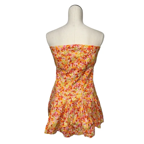 NWOT Free People Made Me Smile Printed Mini Dress Citrus Combo XL - Image 12