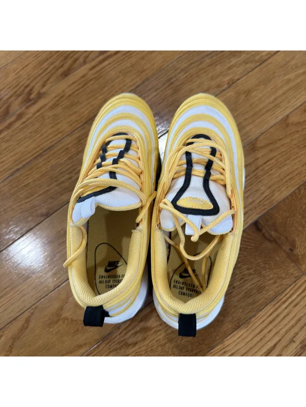 Size US 8 Wmns Nike Air Max 97 Topaz Gold White Taxi Sneakers Trainers 921733 - Image 9