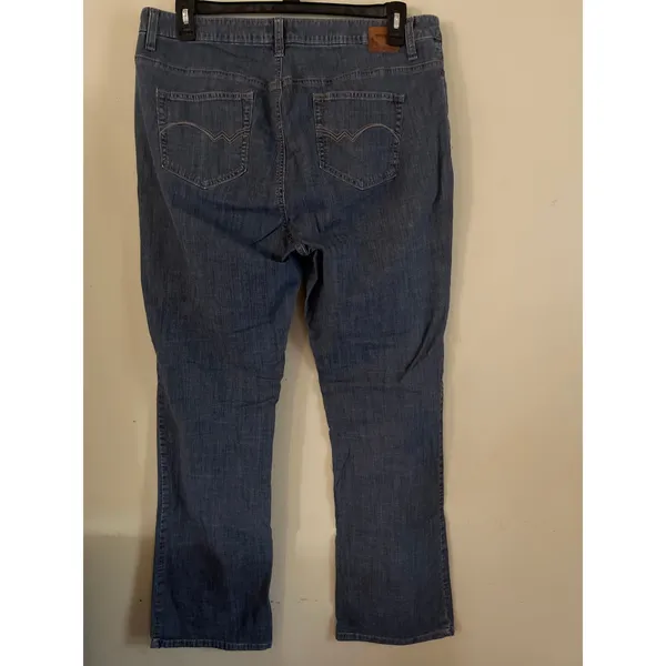 Wrangler Bootcut Blue Rinsed Distressed Denim Jeans Women’s 18 Long Loose stitch - Image 3