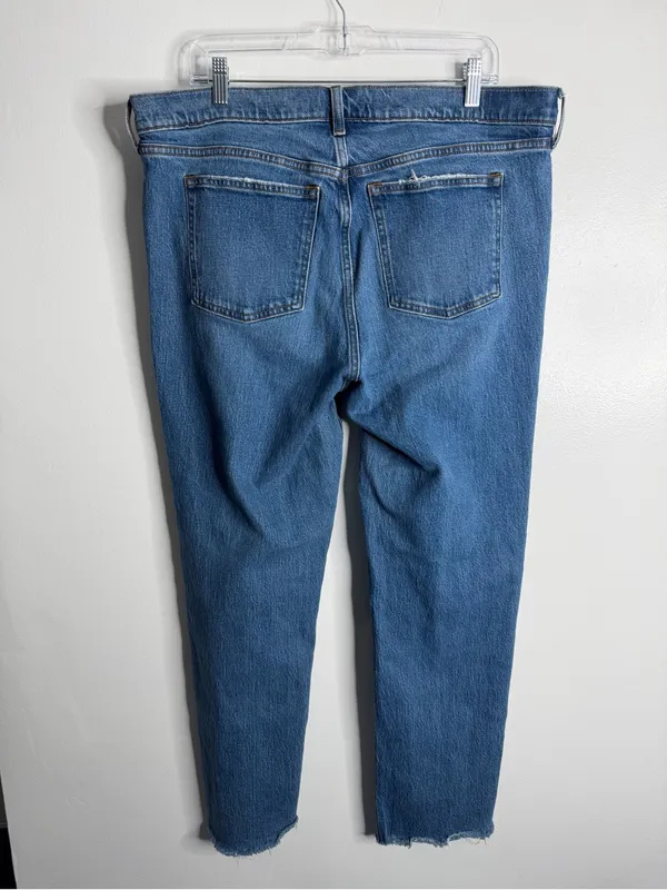 Abercrombie & Fitch 90s Straight Mid‎ Rise Raw Hem 33/16R Minimalist Casual - Image 3
