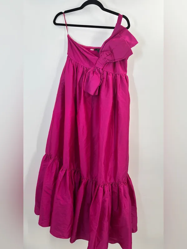 Anthropologie Atsu Sally Bow Maxi Dress Gown in Pink - Image 9