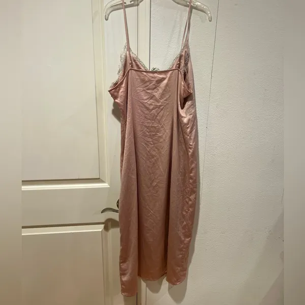Open Edit XL Pink Lace Trim Slip Dress - Image 2