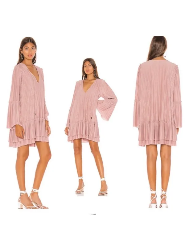 $148 Free People "Can't Help It" Women's Pullover Mini Pink Clay Dress. Sz s - Image 2