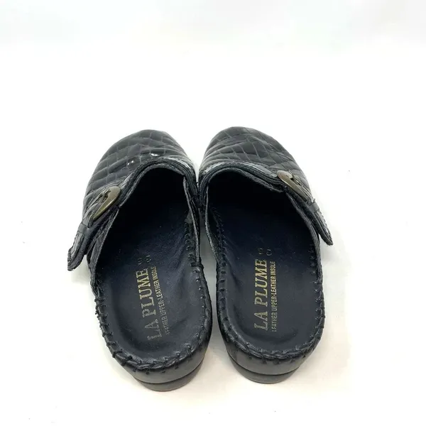 La Plume Judy Black Patent Leather‎ Crocodile Clog Mules Size 36 / US 6 - Image 5
