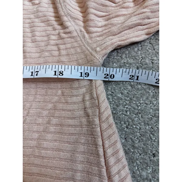 We The Free Top XS Peach Ribbed Mock Neck Open Back Boho Long Sleeve - Image 6