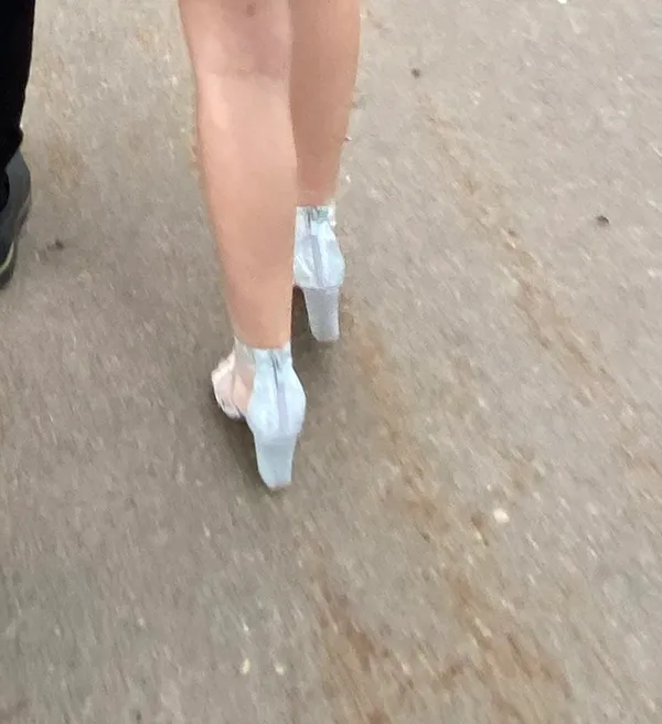TopModa Rhinestone Silver Heels - Image 3